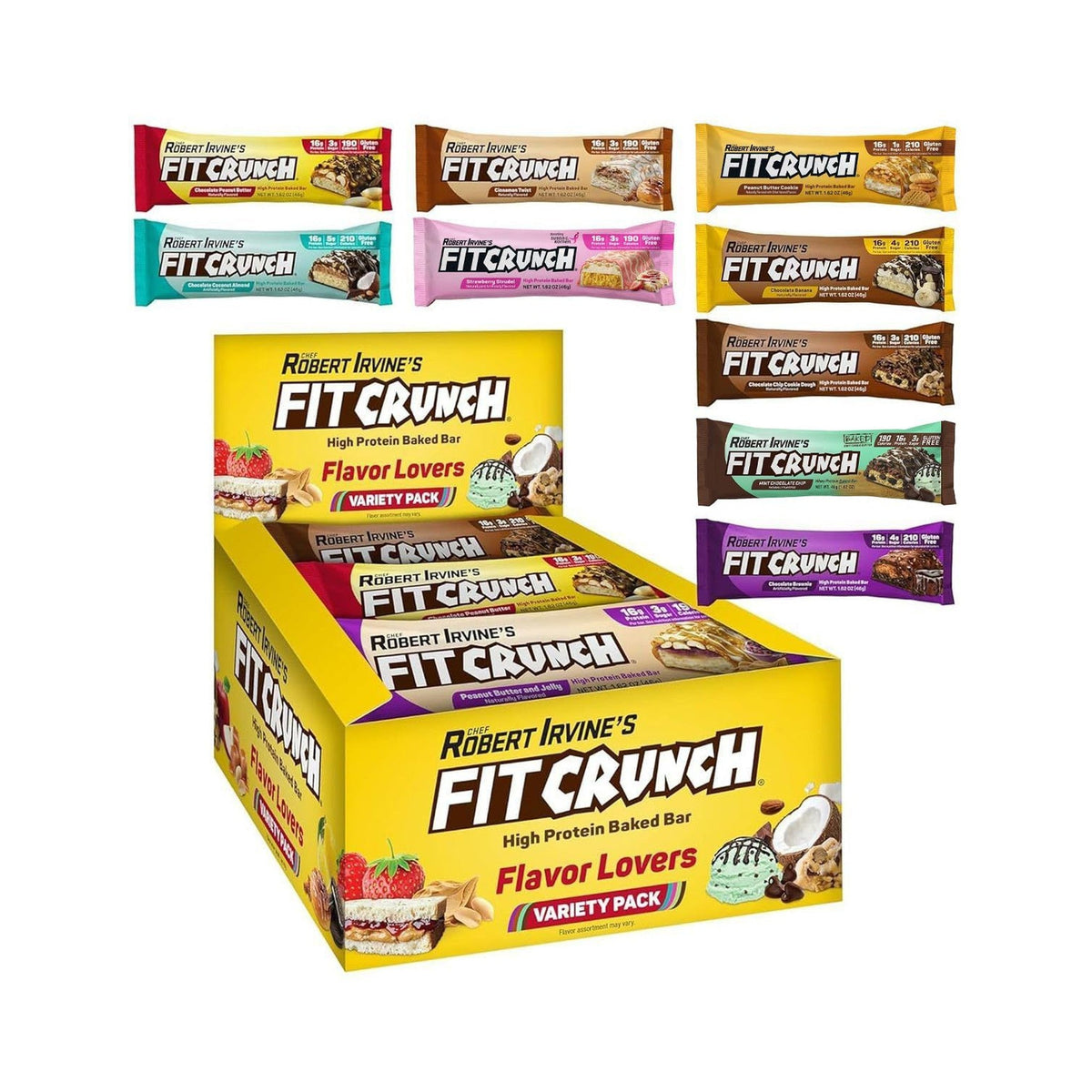 FITCRUNCH Barras De Proteína Tamaño Snack Surtidas Flavor Lovers