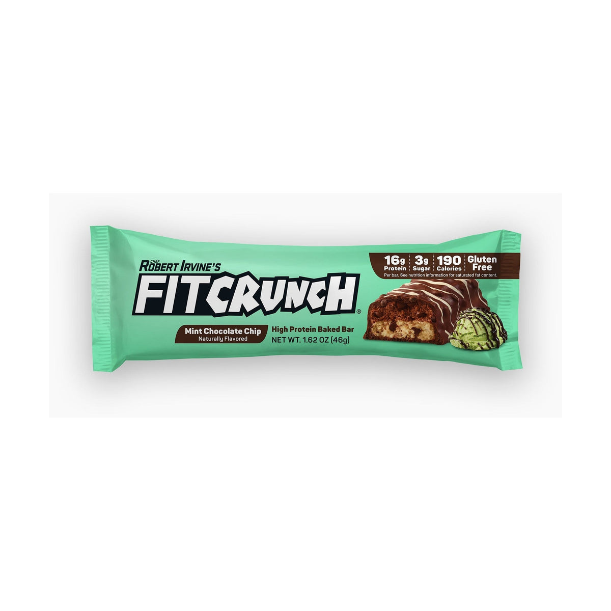 FITCRUNCH Barras De Proteína Tamaño Snack Menta Con Chispas De Chocolate