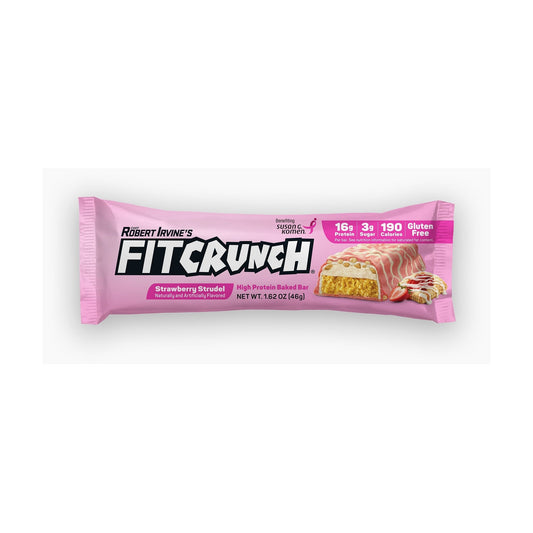 FITCRUNCH Barras De Proteína Tamaño Snack Strudel De Fresa