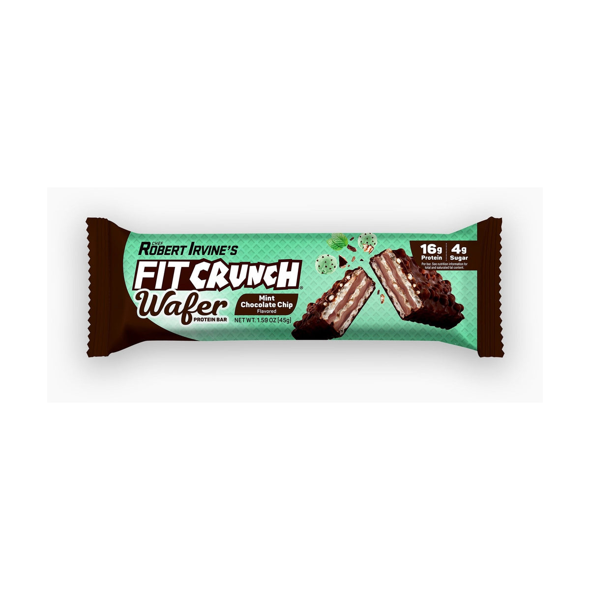 FITCRUNCH Wafer De Proteína Menta Con Chispas De Chocolate
