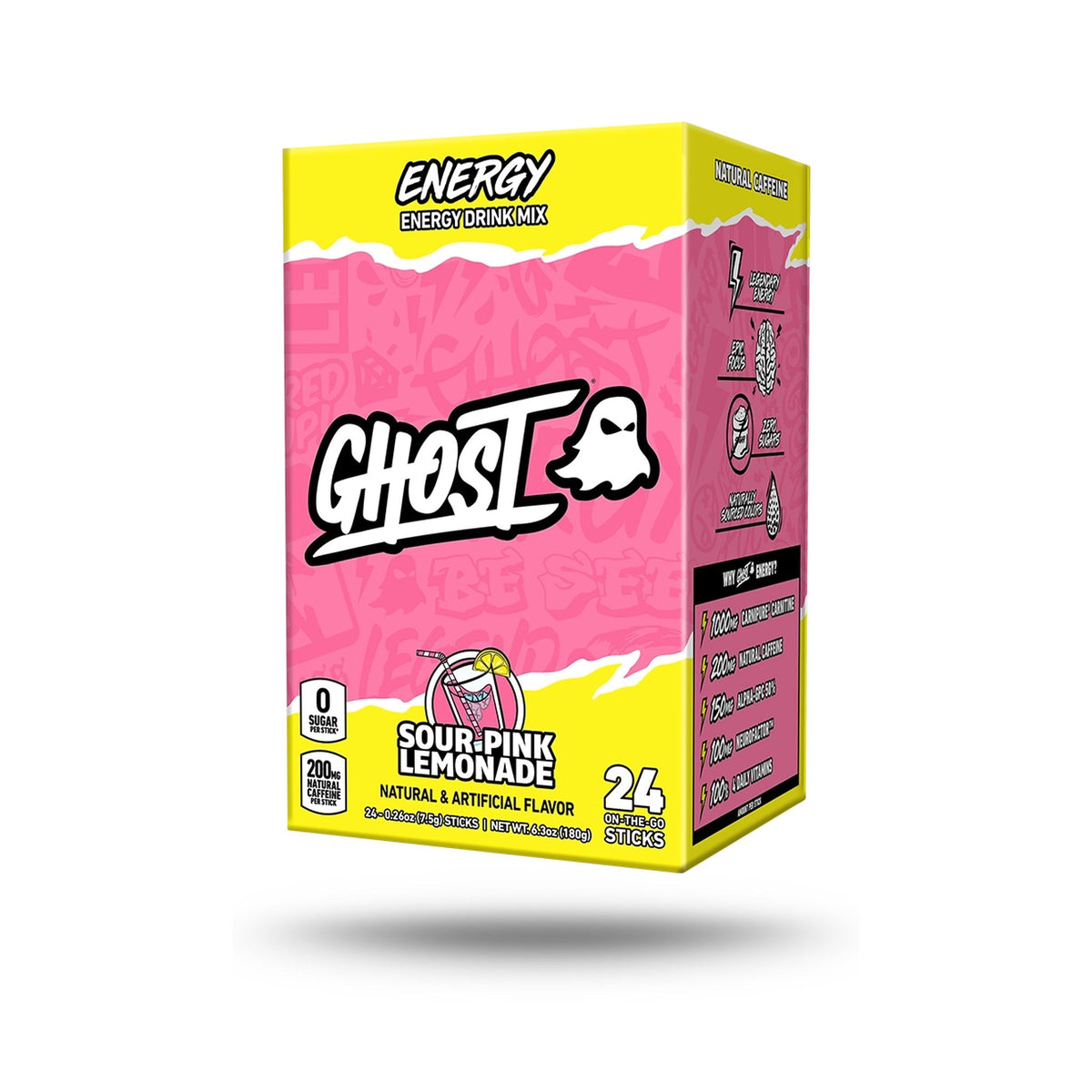 GHOST Energy Sobres 24 Piezas Limonada Rosa Ácida