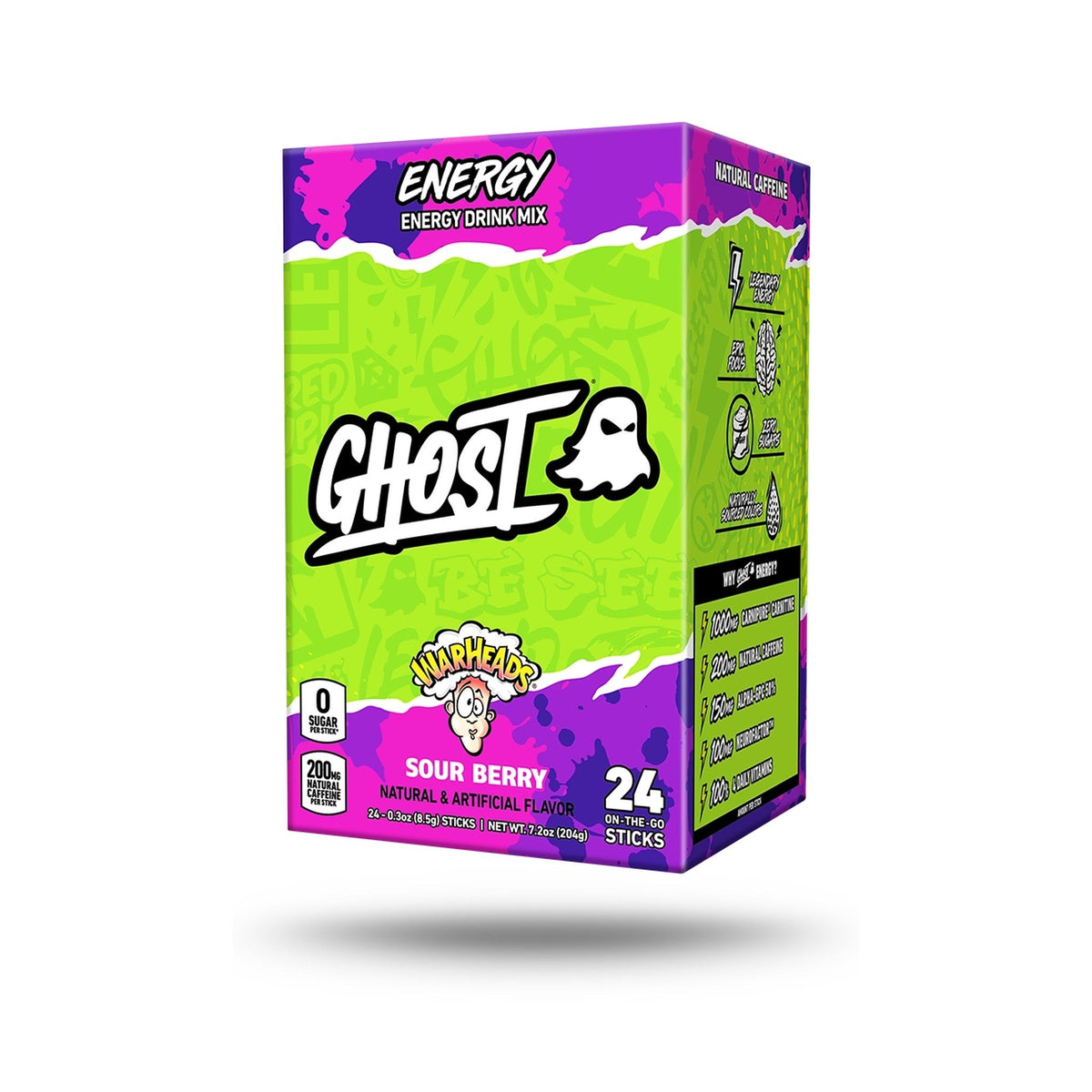 GHOST Energy Sobres 24 Piezas Warheads Sour Berry