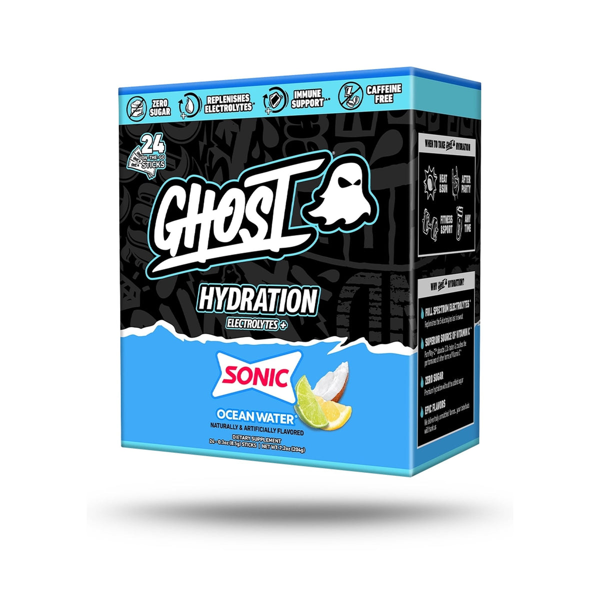 GHOST Hydration Sobres 24 Piezas Sonic Ocean Water