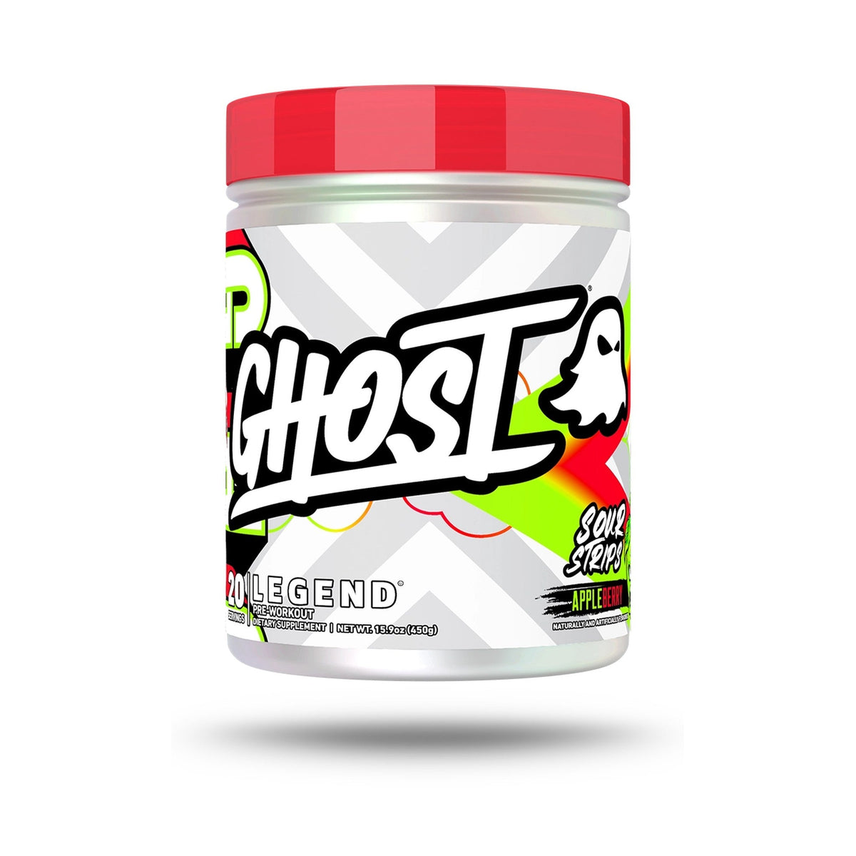 GHOST Legend Pre-Entreno Sour Strips Appleberry