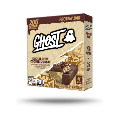 GHOST Barras De Proteína Choco Chip Cookie Dough 4 Piezas