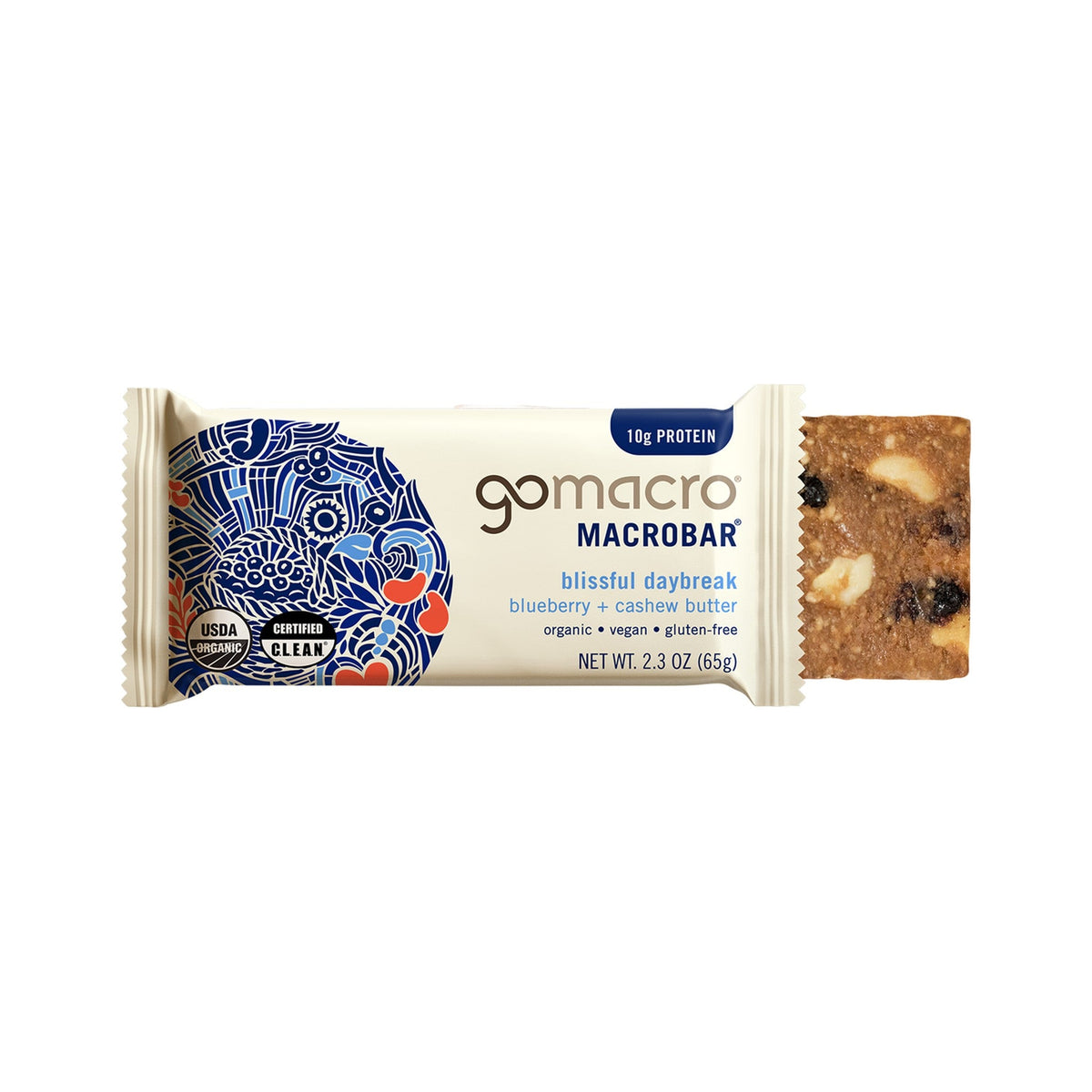 GoMacro MacroBar Mora Azul Y Crema De Nuez De La India