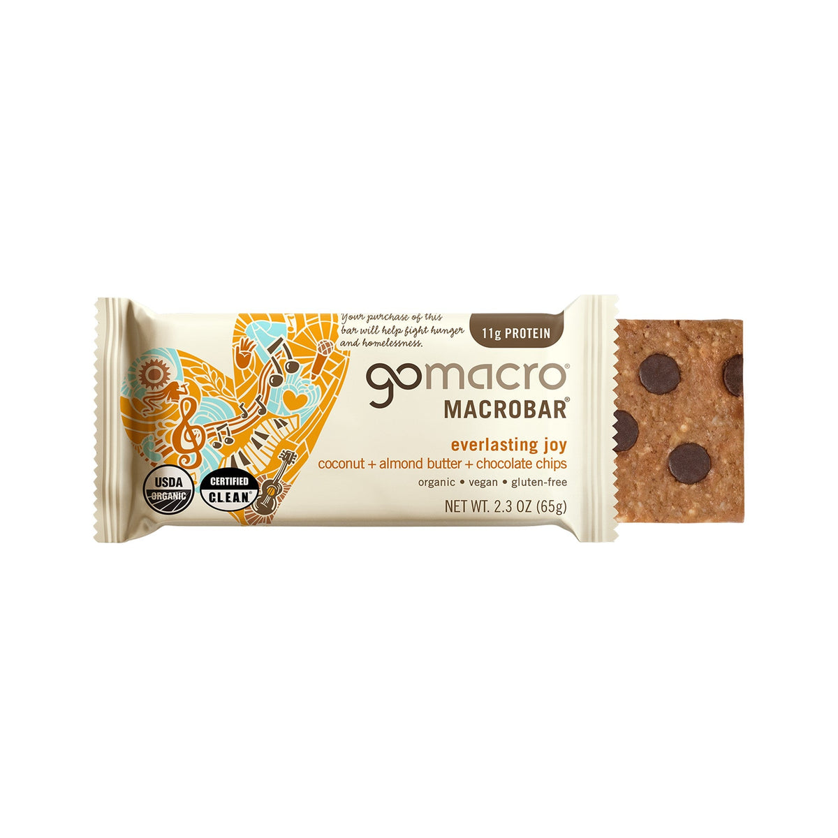GoMacro MacroBar Coco, Crema De Almendra Y Chispas De Chocolate