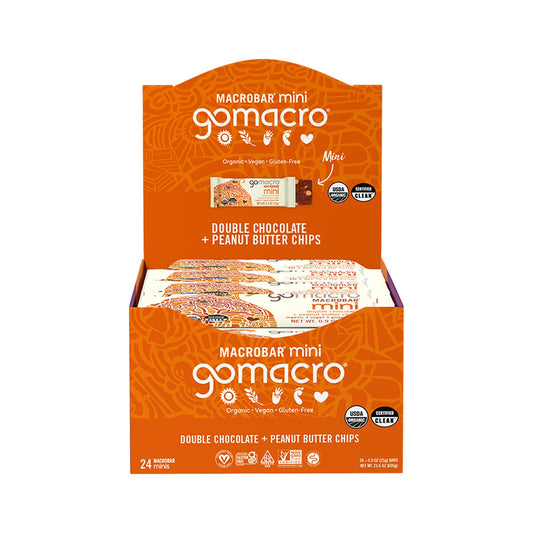 GoMacro MacroBar Mini Doble Chocolate Y Chispas De Crema De Cacahuate