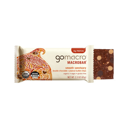 GoMacro MacroBar Doble Chocolate Y Chispas De Crema De Cacahuate