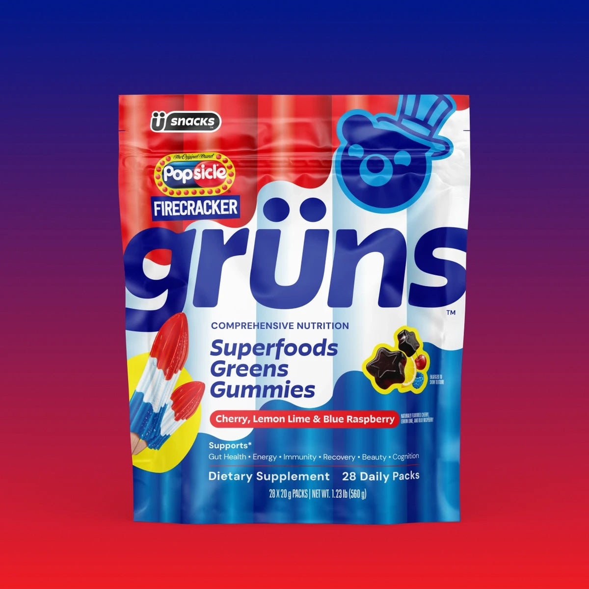 Grüns Gomitas de Superalimentos Popsicle Firecracker