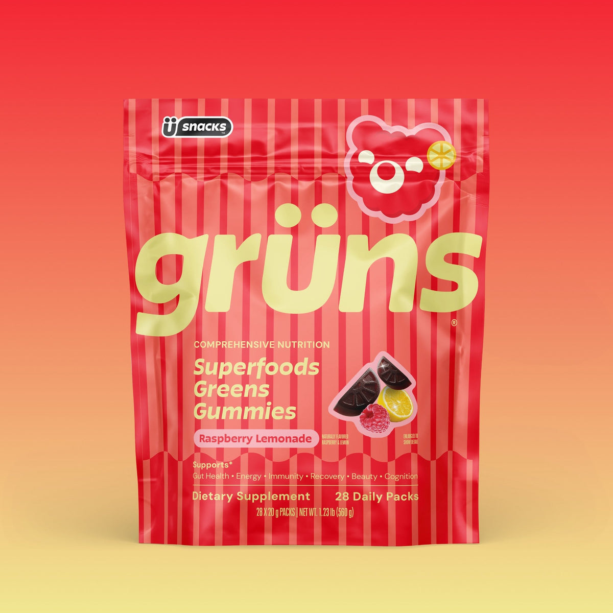 Grüns Gomitas de Superalimentos Limonada de Frambuesa