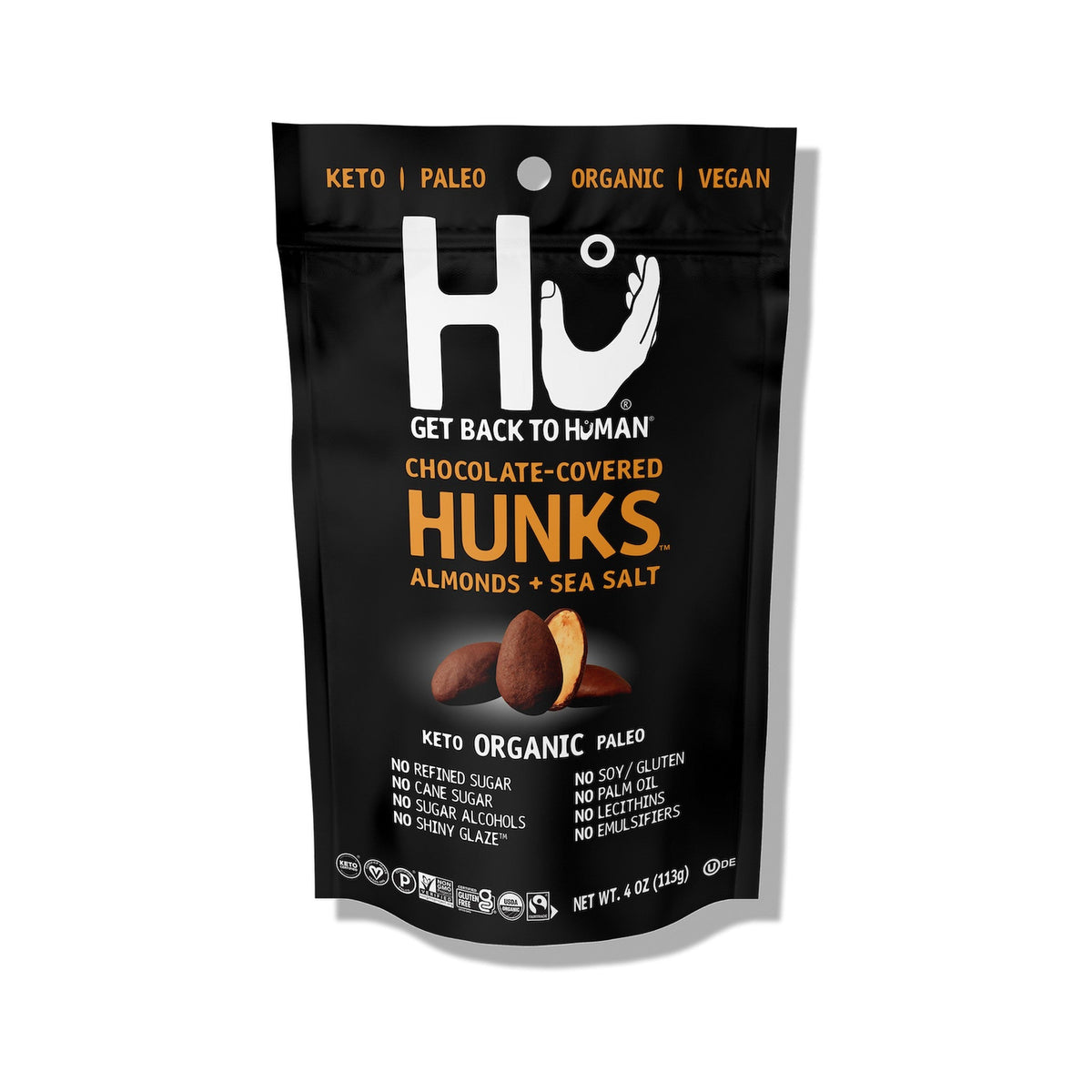 Hu Hunks Almendras Con Sal De Mar Cubiertas De Chocolate