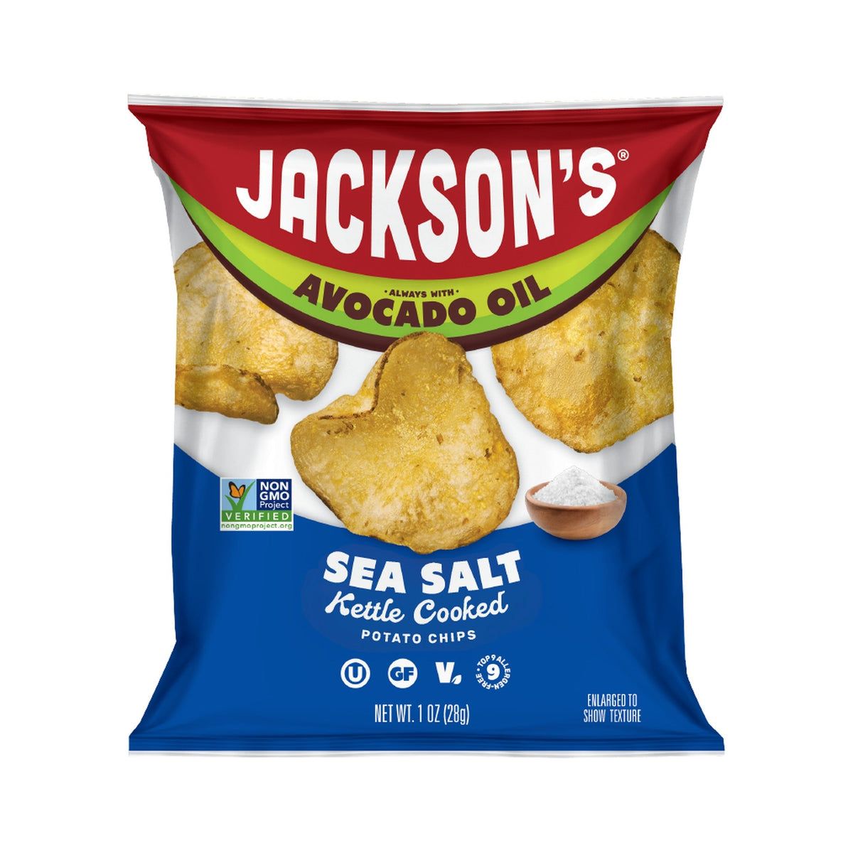Jackson's Papas Kettle Sal de Mar en Aceite de Aguacate 30 Bolsitas