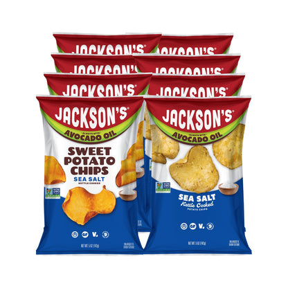 Jackson's Papas Surtidas Sal de Mar en Aceite de Aguacate 8 Bolsas