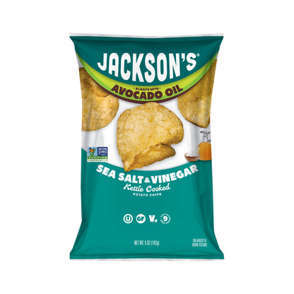 Jackson's Papas Kettle Sal de Mar y Vinagre en Aceite de Aguacate