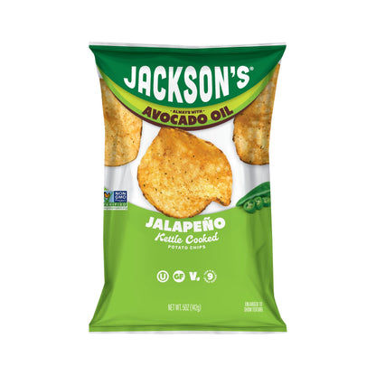 Jackson's Papas Kettle Jalapeño en Aceite de Aguacate 8 Bolsas