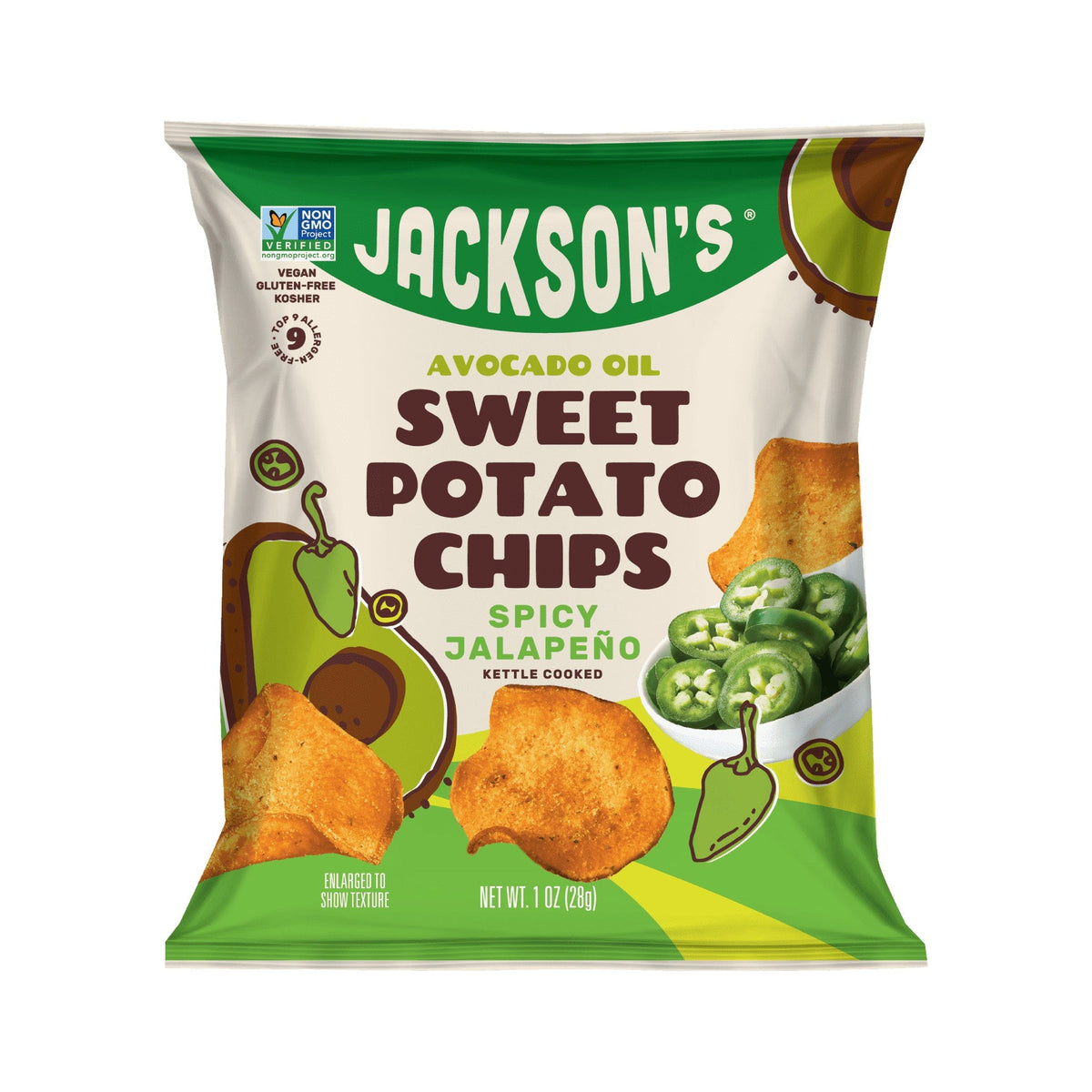Jackson's Papas de Camote Jalapeño Picante 30 Bolsitas