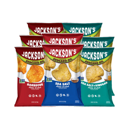 Jackson's Papas Kettle Surtidas en Aceite de Aguacate 8 Bolsas