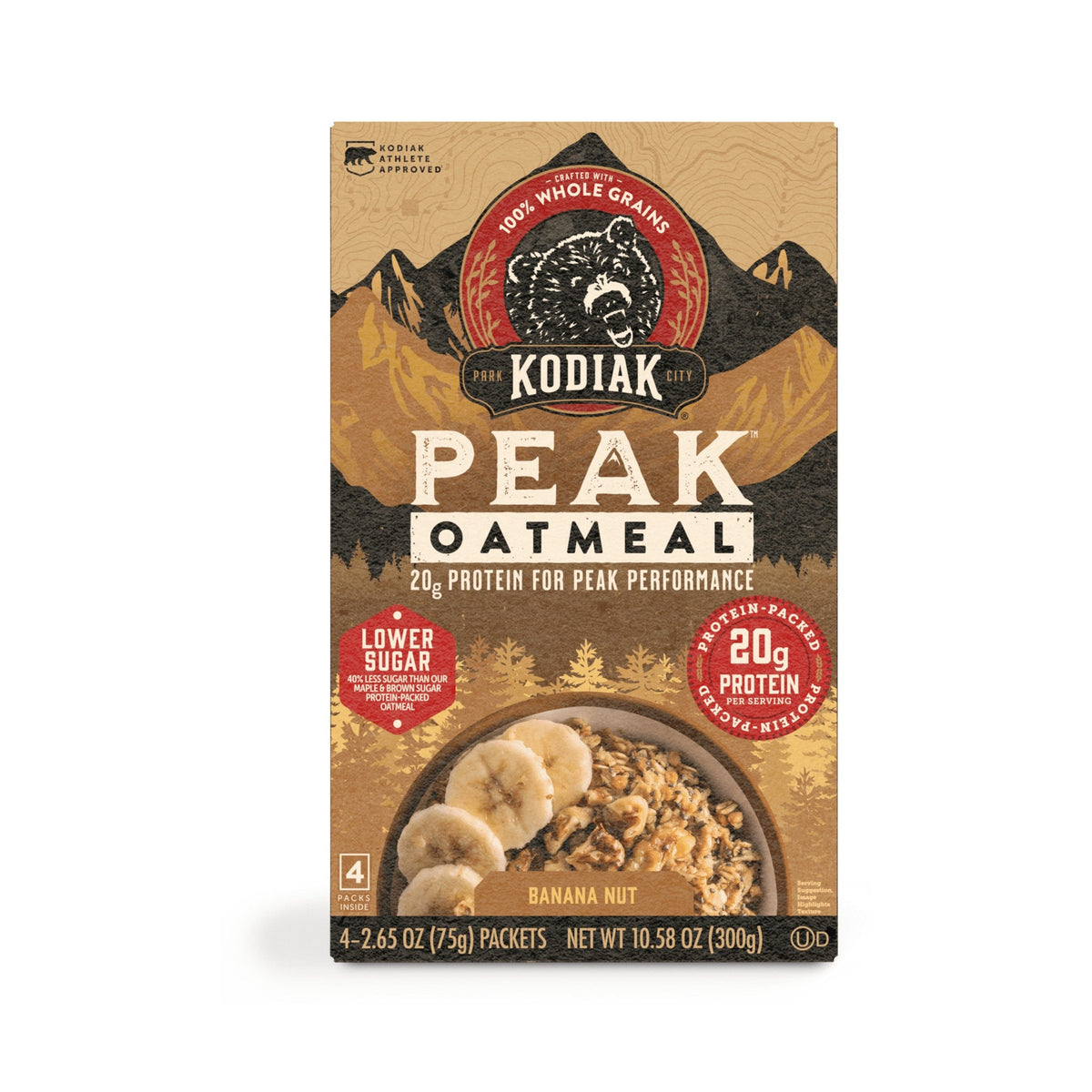 Kodiak Avena Peak Con Proteína Plátano Y Nuez Sobres