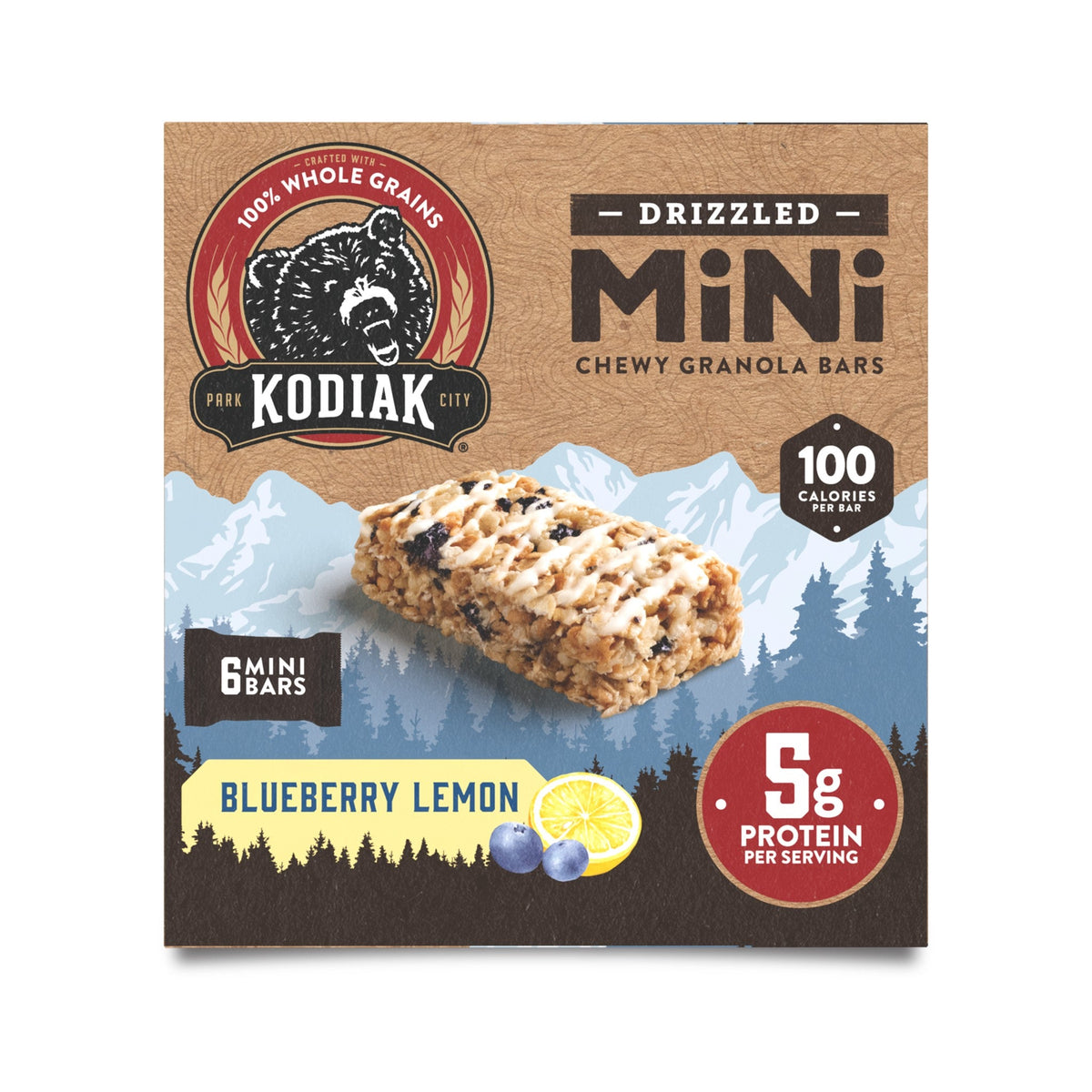 Kodiak Mini Barras Con Proteína Mora Azul Y Limón
