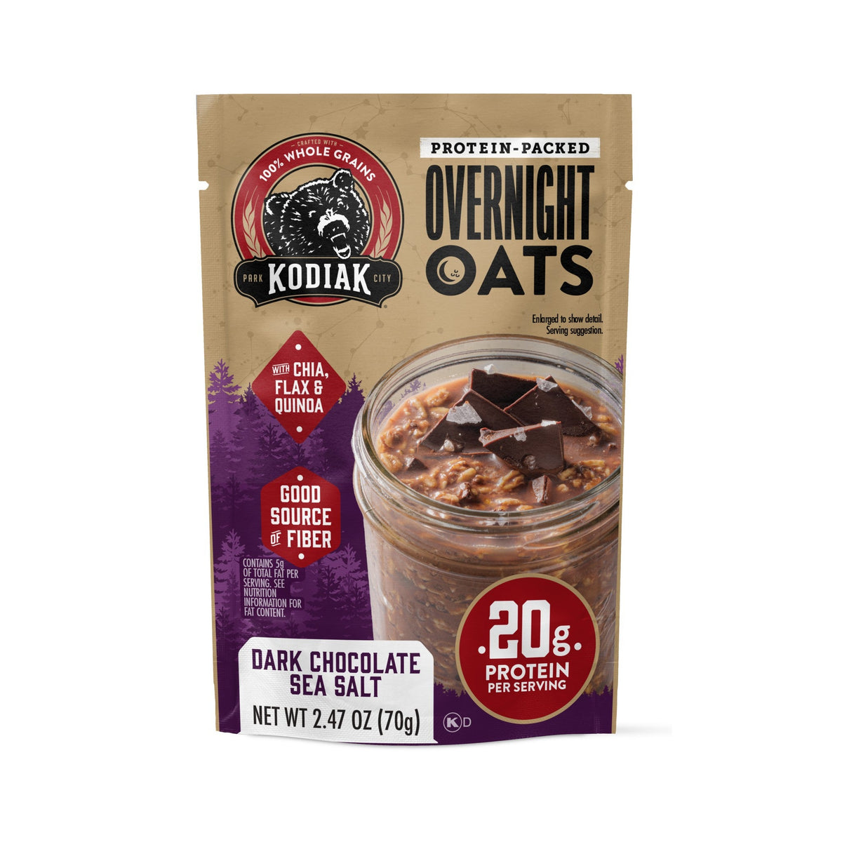 Kodiak Overnight Oats Con Proteína Chocolate Amargo Y Sal De Mar