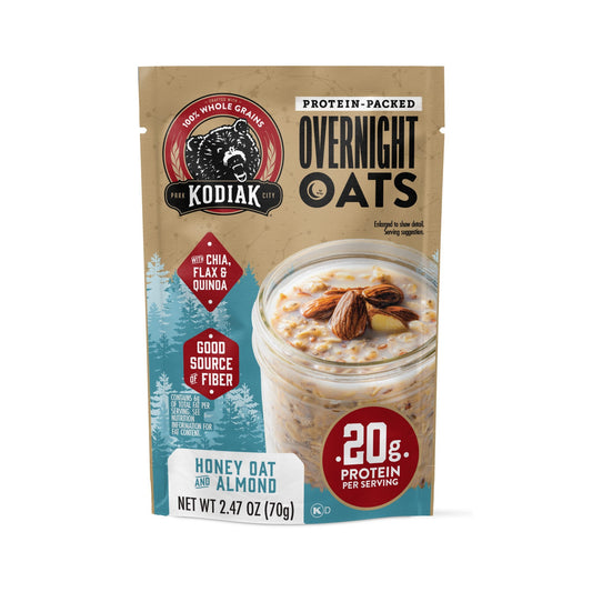 Kodiak Overnight Oats Con Proteína Miel, Avena Y Almendra