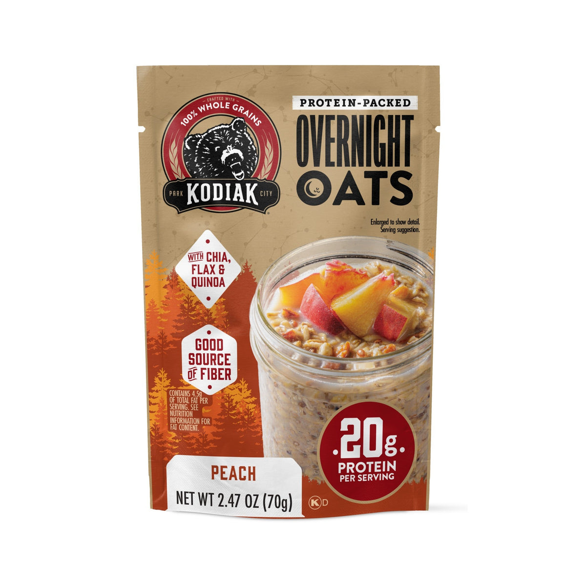 Kodiak Overnight Oats Con Proteína Durazno