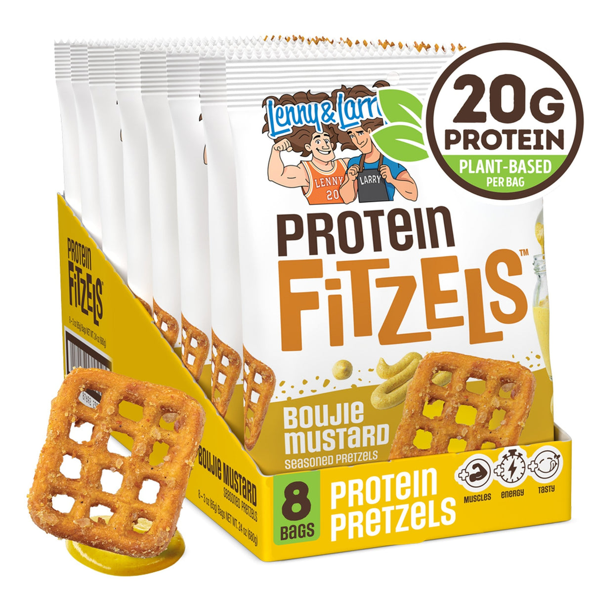 Lenny & Larry's Pretzels Con Proteína Boujie Mustard 8 Bolsas