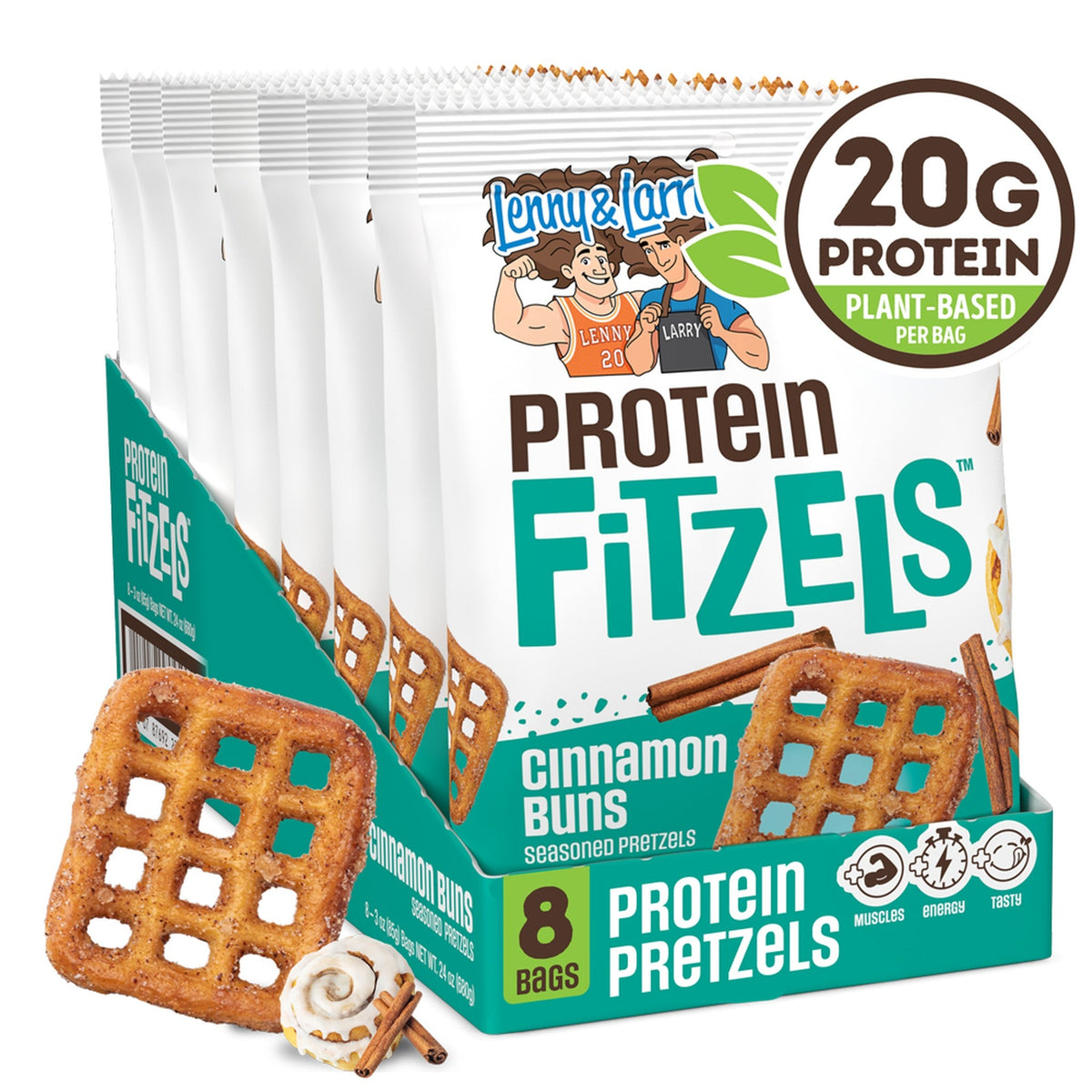 Lenny & Larry's Pretzels Con Proteína Cinnamon Buns 8 Bolsas