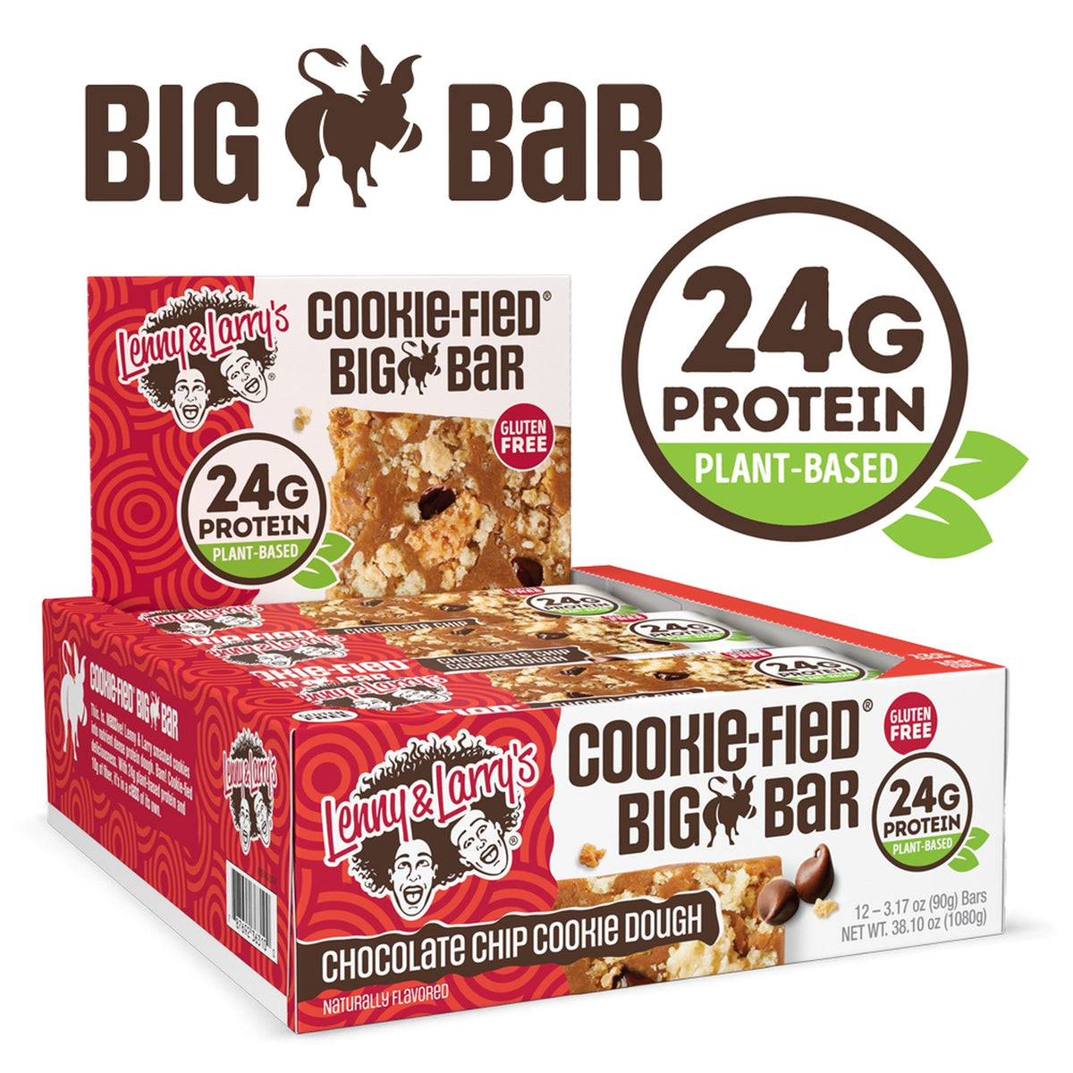 Lenny & Larry's Barra Cookie-fied Chocolate Chip Cookie Dough 12 Piezas