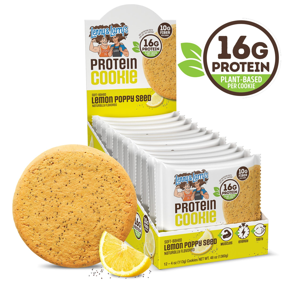 Lenny & Larry's Galleta Proteína Limón Y Amapola 113 g 12 Piezas