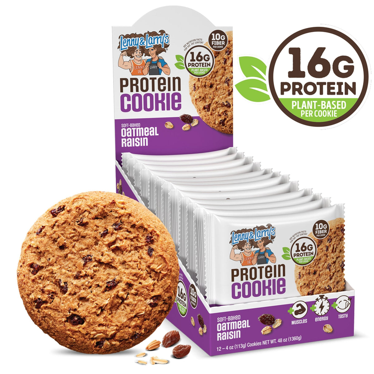 Lenny & Larry's Galleta Proteína Avena Y Pasas 113 g 12 Piezas