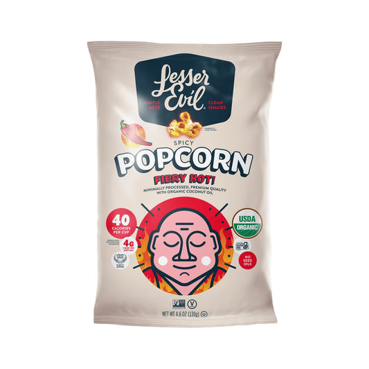 LesserEvil Palomitas Orgánicas Fiery Hot Picantes