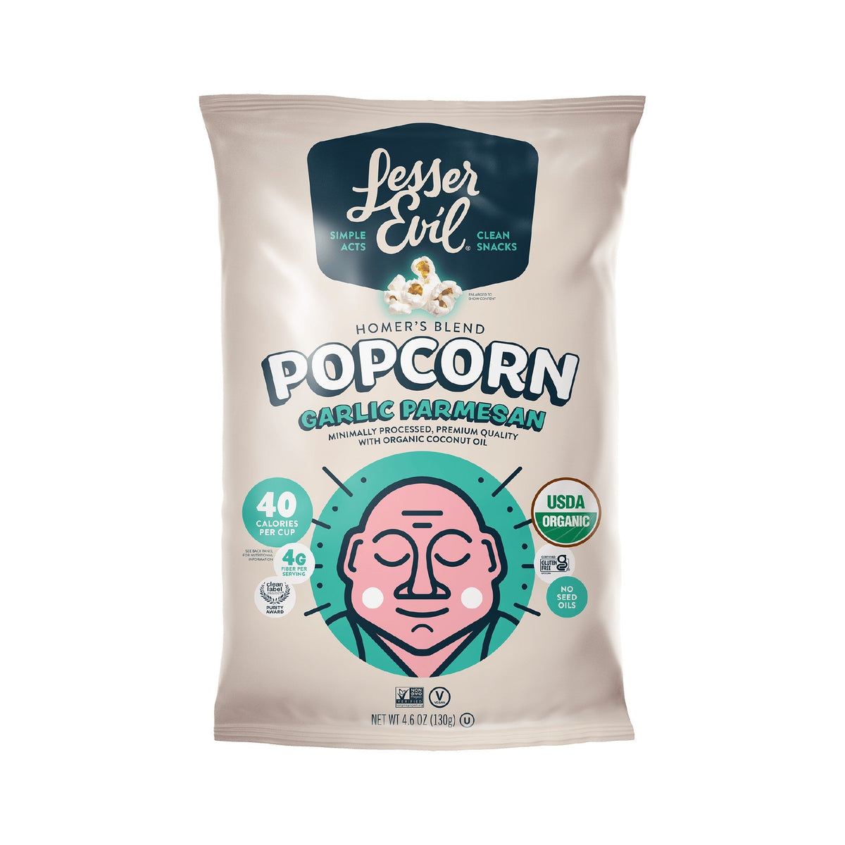 LesserEvil Palomitas Orgánicas Ajo Y Parmesano