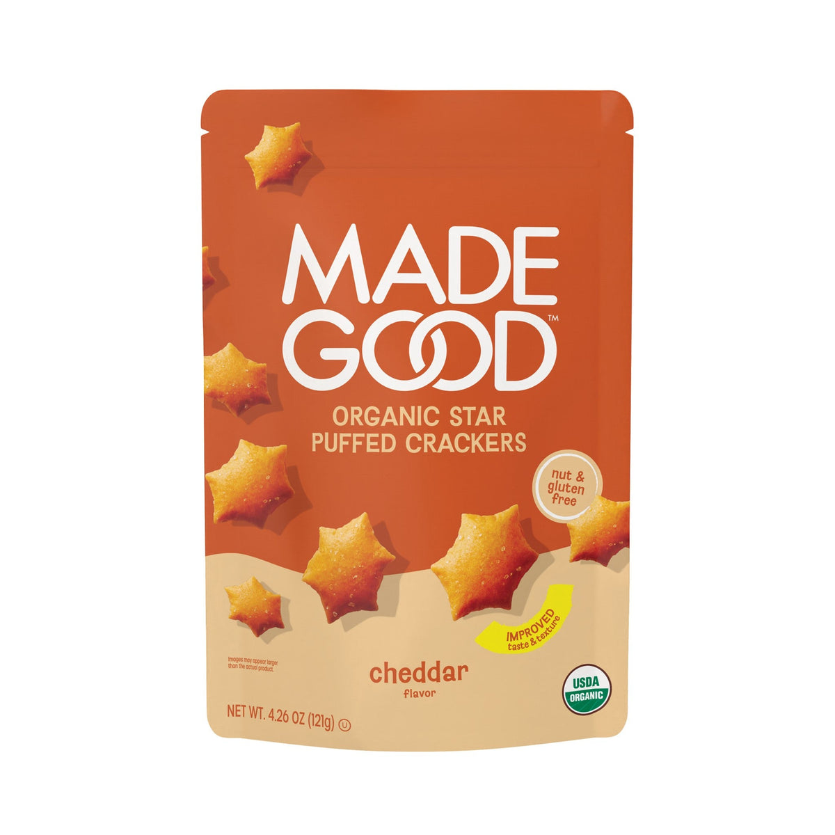 MadeGood Galletas Estrella Infladas Cheddar