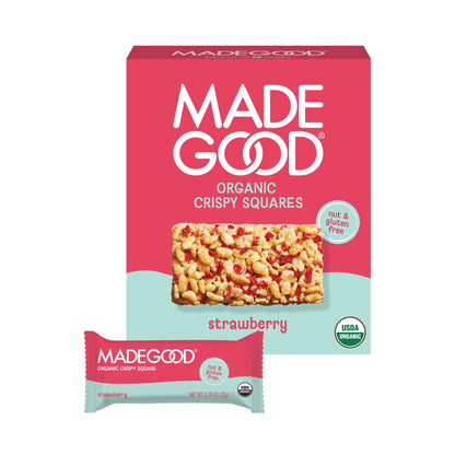 MadeGood Cuadritos Crujientes de Arroz Fresa