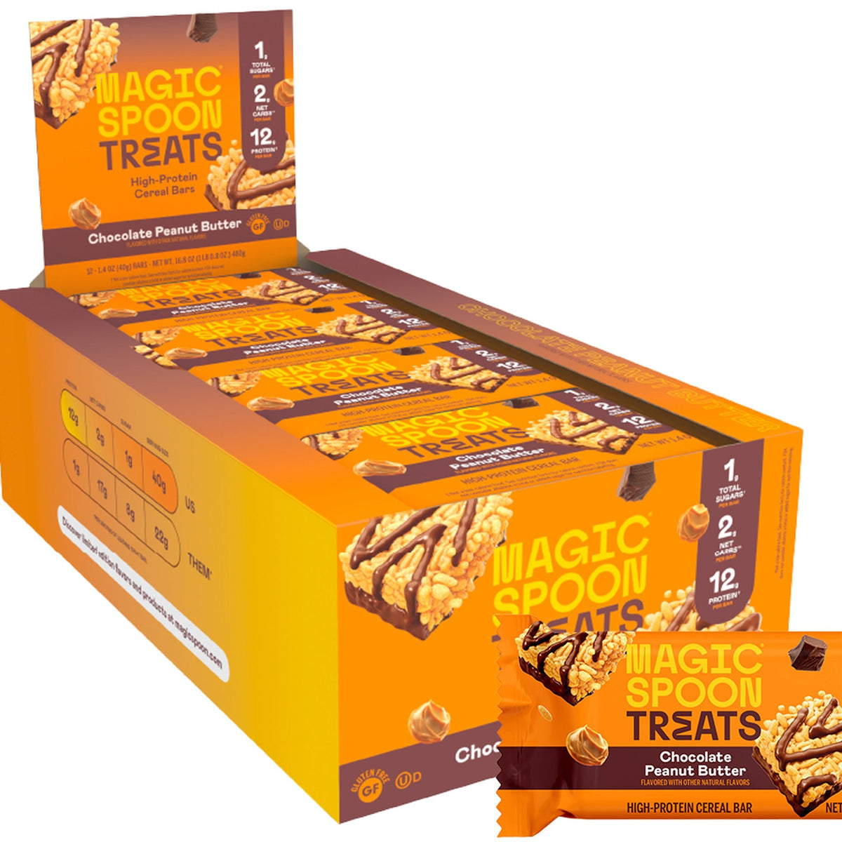 Magic Spoon Choco PB - 12 Cereal Treats (1 Box)