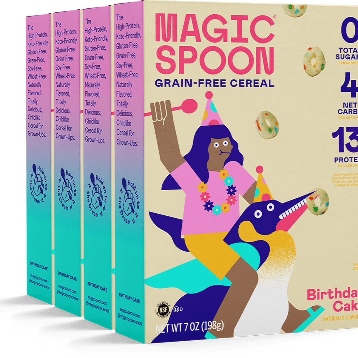 Magic Spoon Cereal Con Proteína Pastel De Cumpleaños 4 Cajas