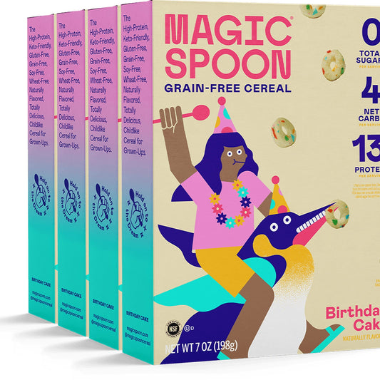 Magic Spoon Cereal Con Proteína Pastel De Cumpleaños 4 Cajas