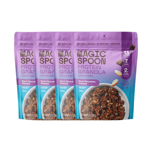 Magic Spoon Granola Con Proteína Chocolate Amargo Y Almendra 4 Bolsas