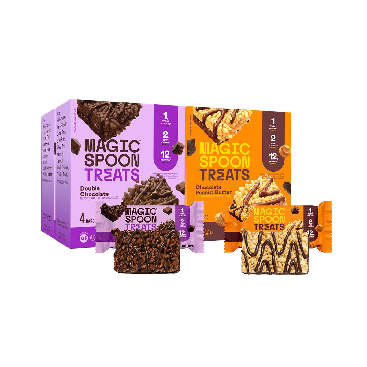 Magic Spoon Barras De Cereal Con Proteína Doble Chocolate Y Cacahuate 4 Cajas
