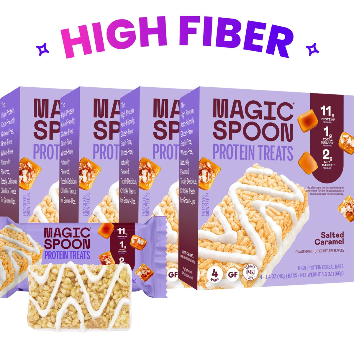 Magic Spoon Salted Caramel - 16 Cereal Treats (4 Boxes)