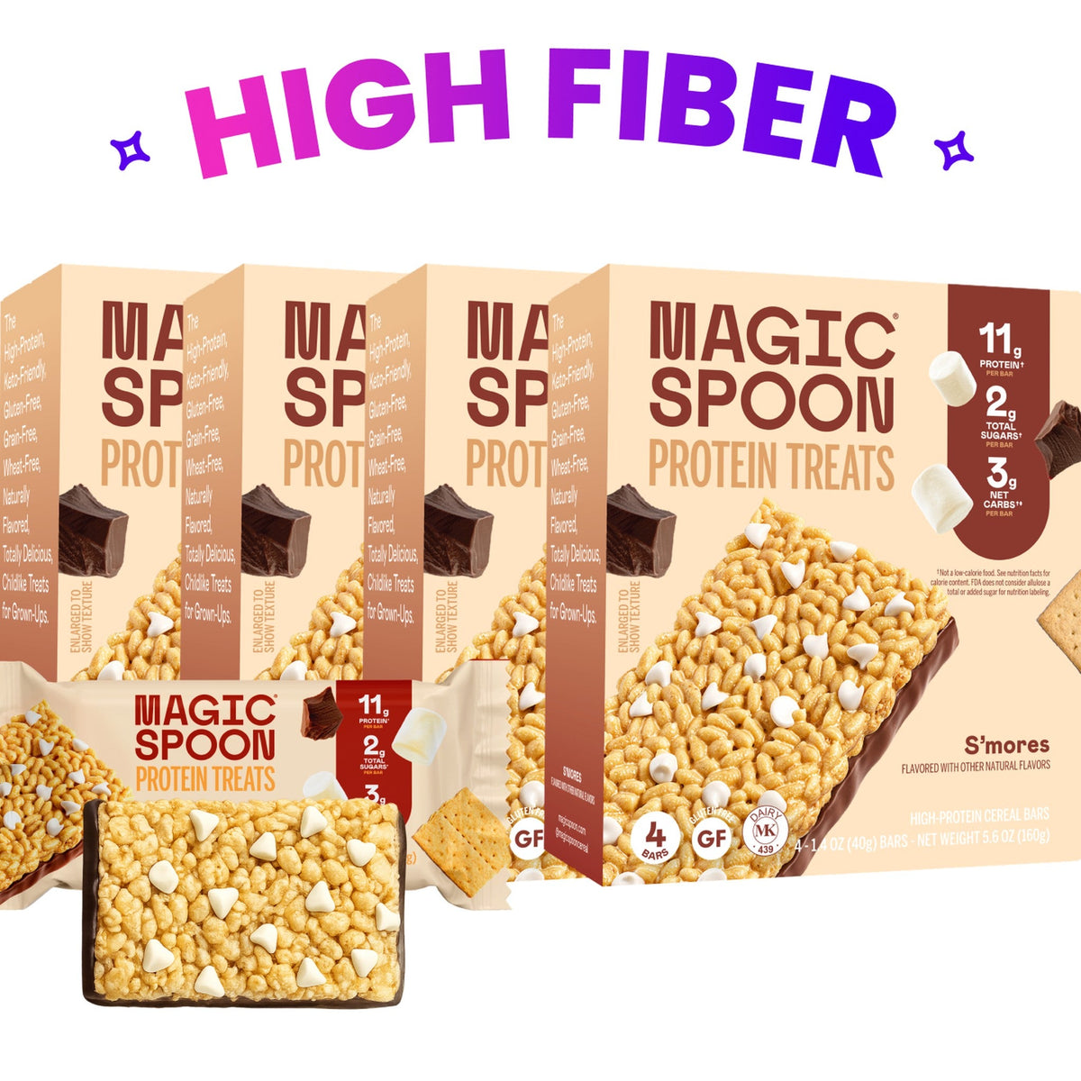 Magic Spoon S'mores - 16 Cereal Treats (4 Boxes)