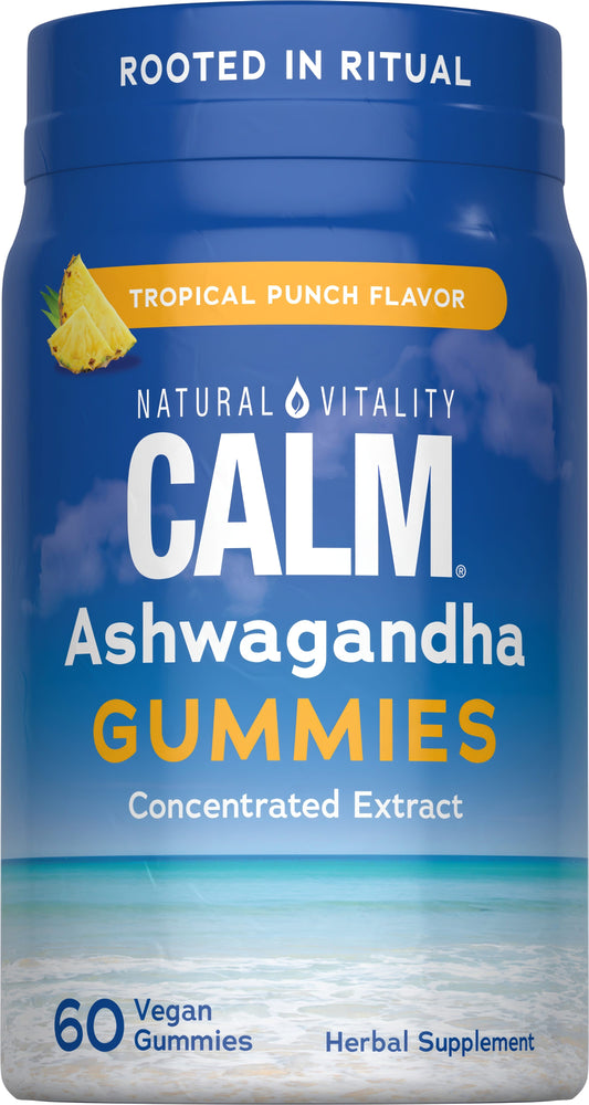 Natural Vitality CALM Gomitas De Ashwagandha Ponche Tropical 60 Piezas
