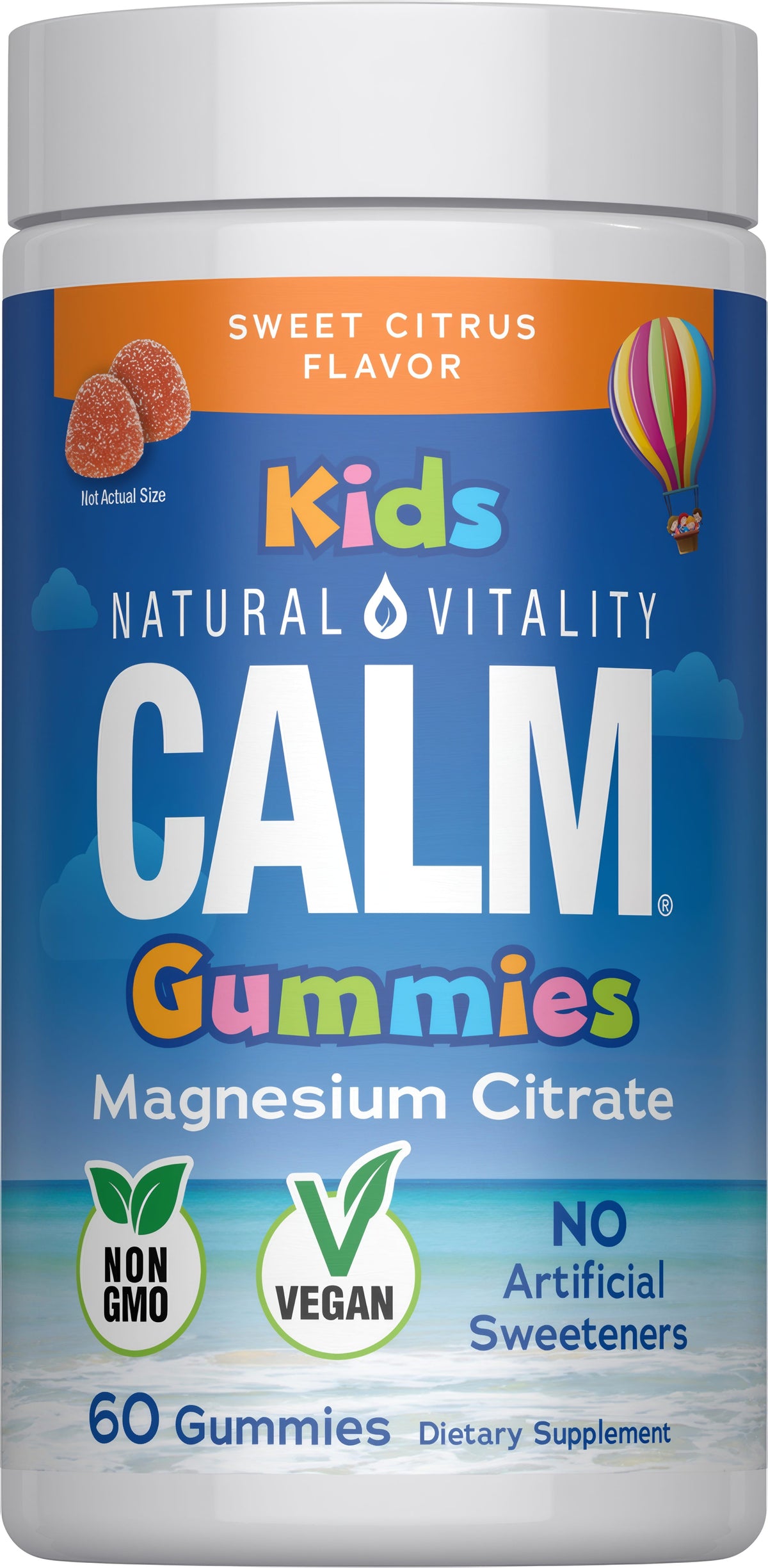 Natural Vitality CALM Kids Gomitas De Magnesio Cítricos 60 Piezas