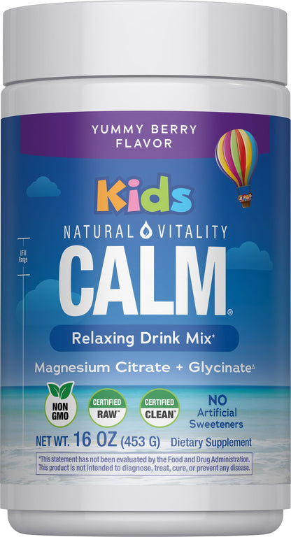 Natural Vitality CALM Kids Magnesio En Polvo Frutos Rojos 453 g