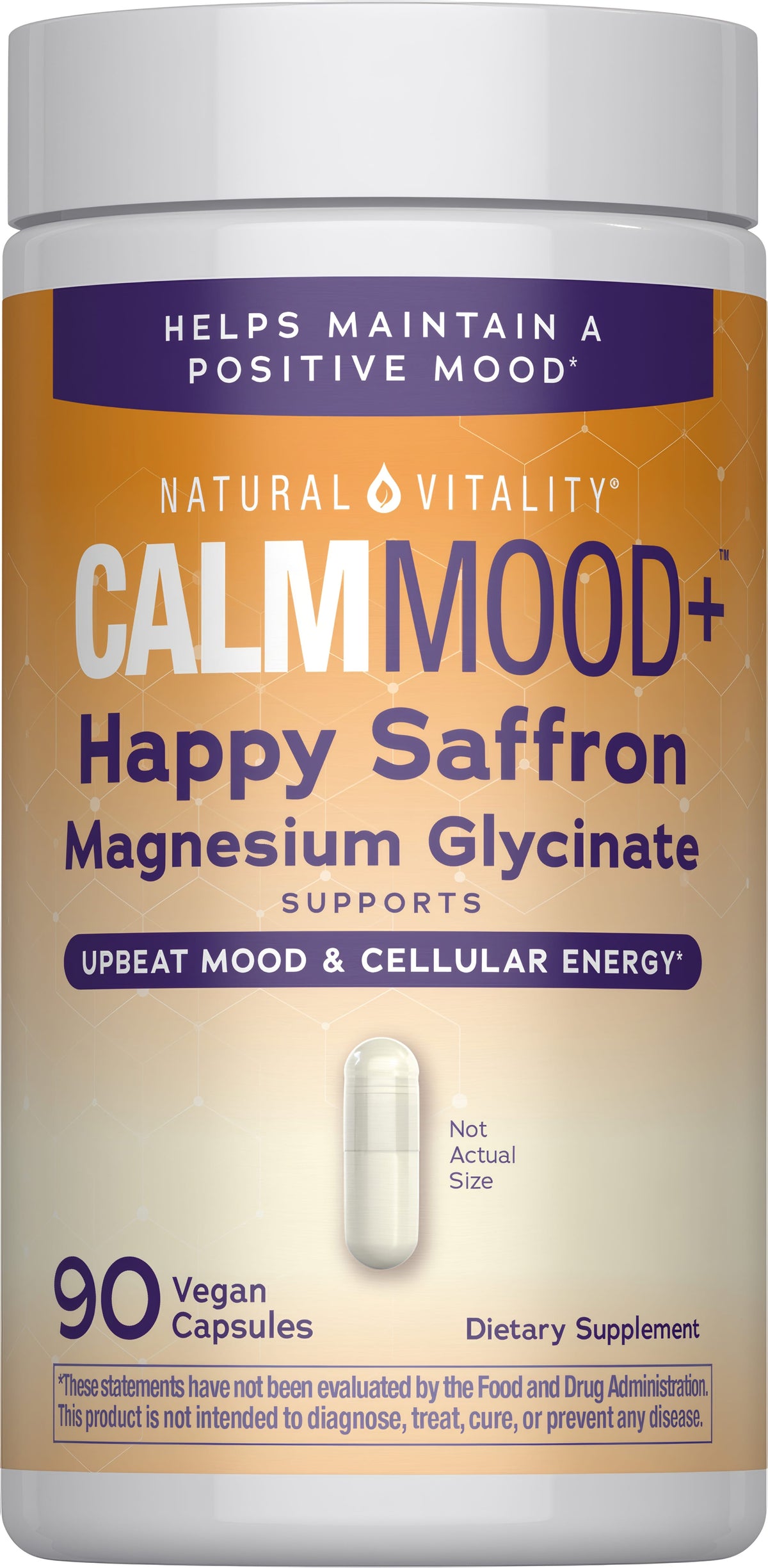 Natural Vitality CALM Mood+ Azafrán Y Glicinato De Magnesio 90 Cápsulas