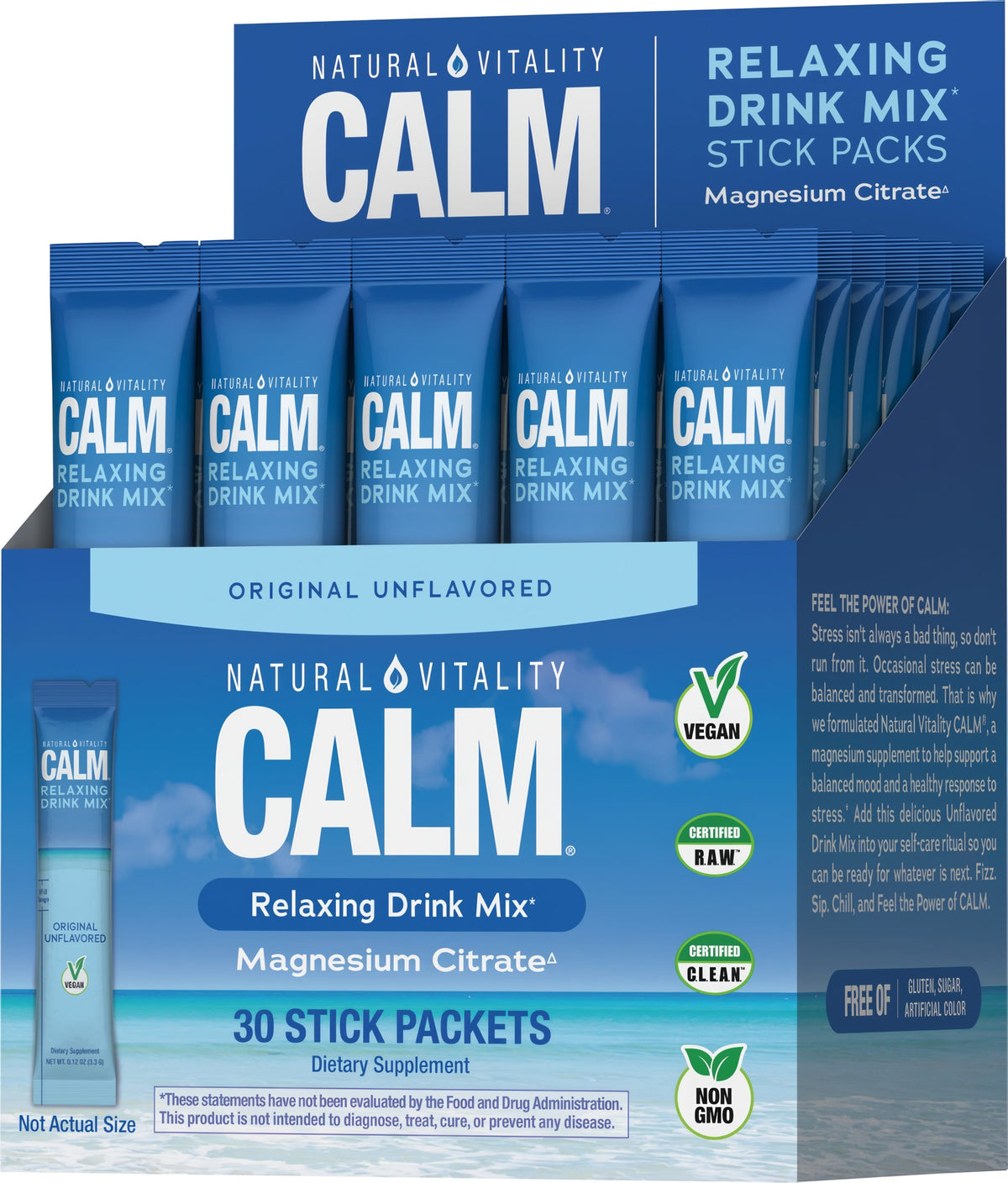 Natural Vitality CALM Magnesio En Polvo Sin Sabor 30 Sobres