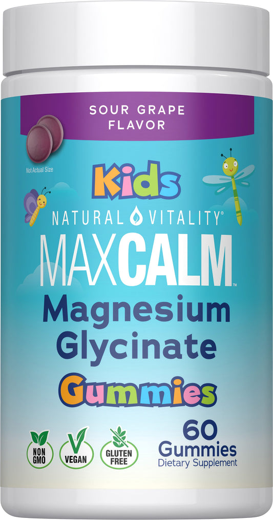 Natural Vitality MAXCALM Kids Gomitas De Glicinato De Magnesio Uva Ácida