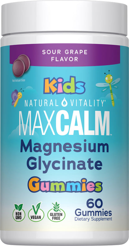 Natural Vitality MAXCALM Kids Gomitas De Glicinato De Magnesio Uva Ácida